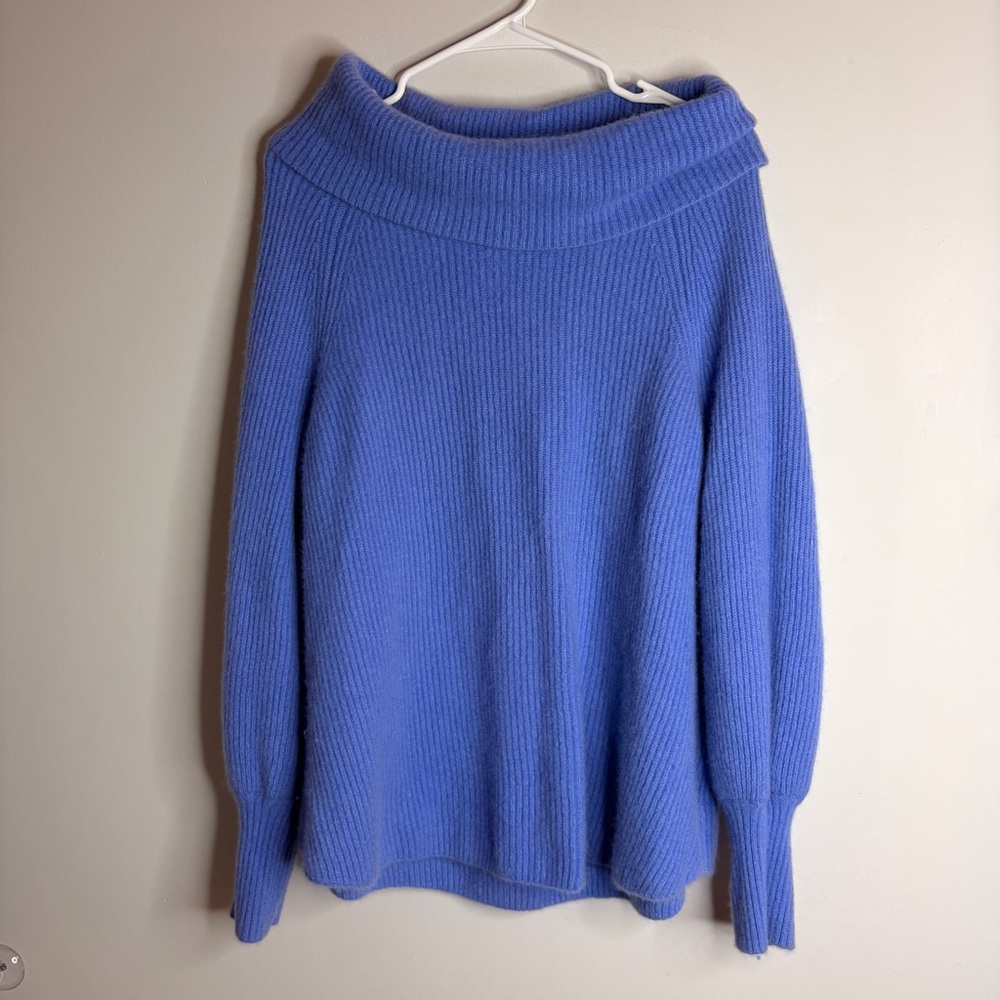 Soft Surroundings 100% Cashmere Lavender Cowl Neck Sweater Large